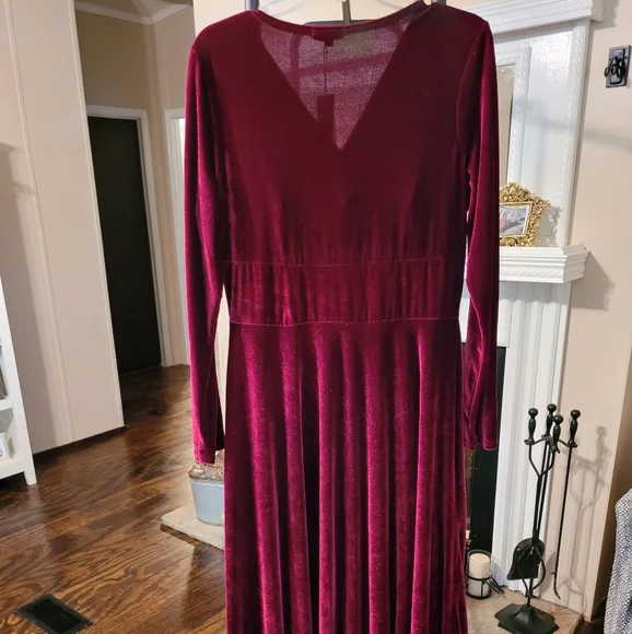 Burgundy Wine Velvet Gown - Picture 4 of 4